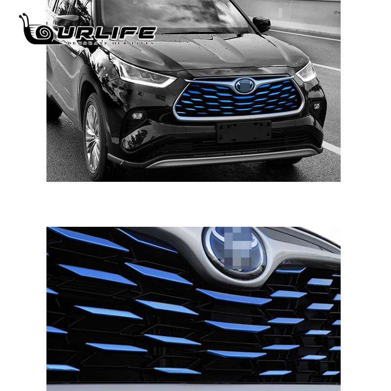 Stainless Trim for Toyota Highlander Kluger  2022 2023 Accessories Car Front Bumper Center Grill Decor Sticker