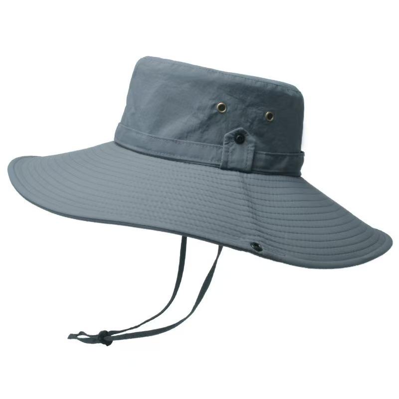 New Fashion Summer Bucket Hat Cowboy Men Outdoor Fishing Hiking Beach Hats Mesh Breathable Anti UV Sun Cap Large Wide Brim