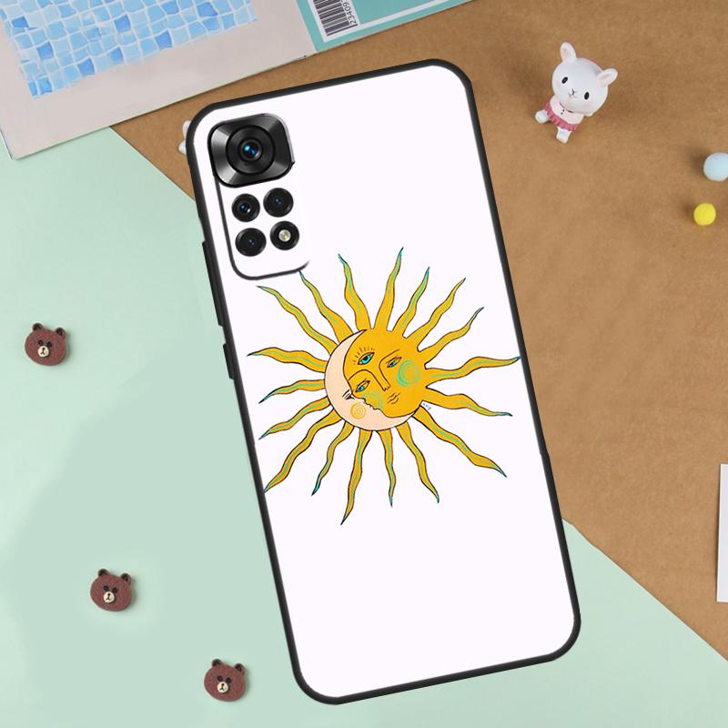 Sun Moon Art Case For Xiaomi Redmi Note 14 13 12 9 10 11 Pro 10S 11S 12S Cover For Redmi 13C 10C 12C 14C
