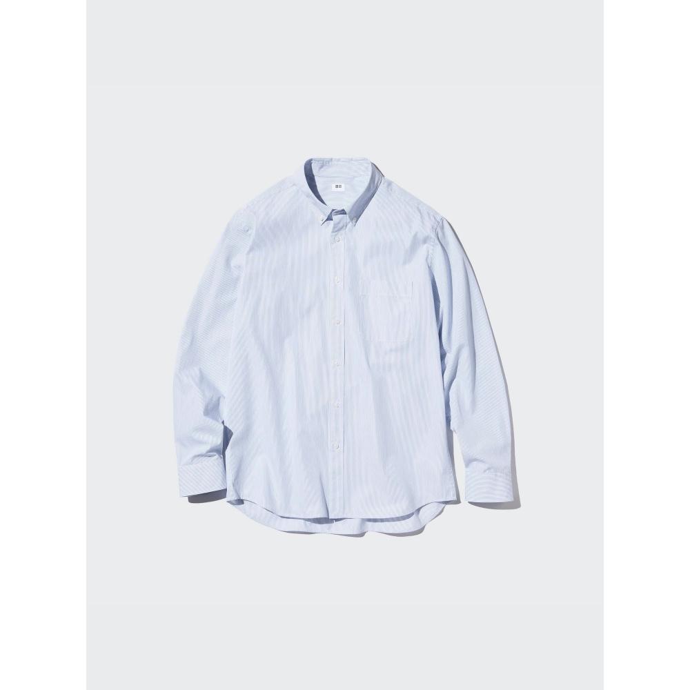 Uniqlo BroAdcloth Shirt  Long Sleeve Button Down CollAr  Stripe A
