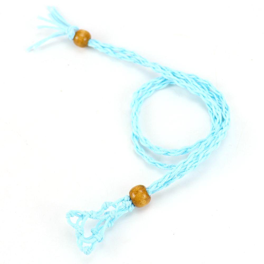 Natural Stone Mesh Pocket Woven Necklace Pendant Adjustable Telescopic Mesh Pocket Hand Woven Mesh Support N664