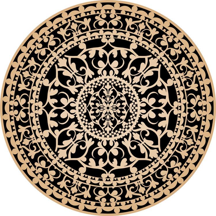 Round Retro Ethnic Style Carpet Living Room Coffee Table Bedroom Computer Chair Hanging Basket Non-slip Floor Mat
