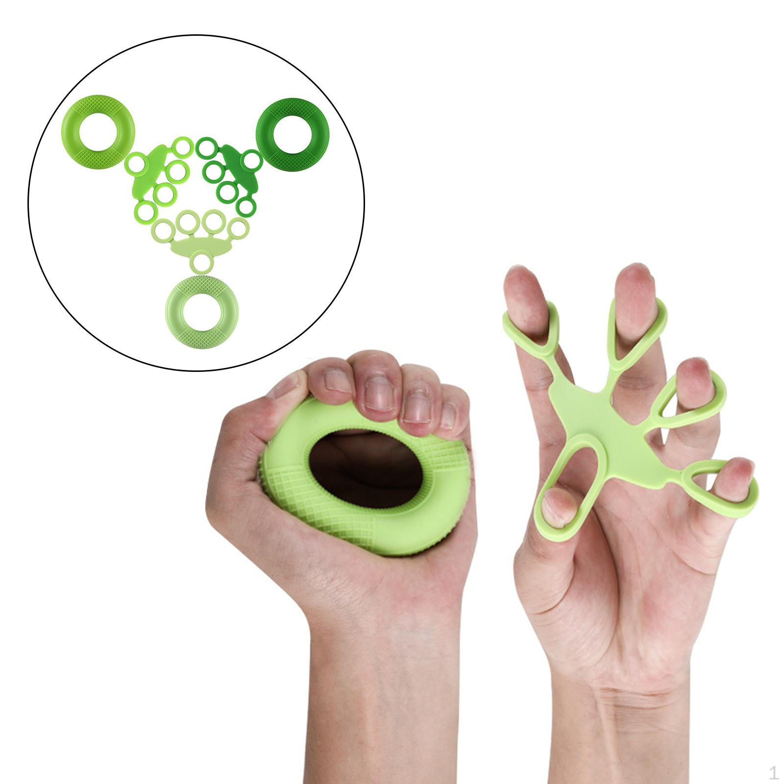 Finger Strengthener Forearm Exerciser Resistance Band Hand Grip for Climbing Green