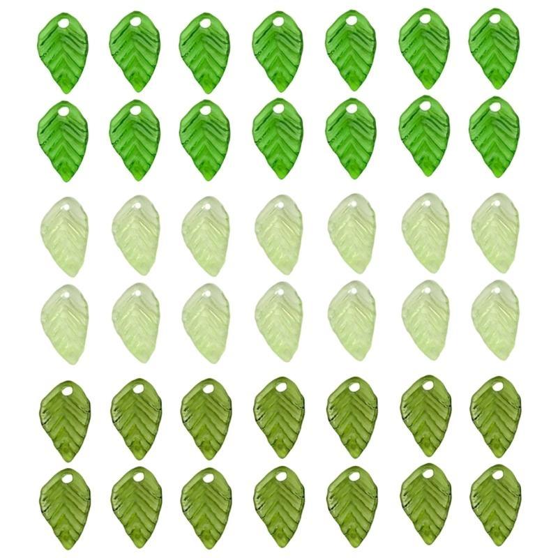

Pack of 40/50/60 Elegant Acrylic Charms Set Green Decorative Beads With Holes DIY Crafting Jewelry Components