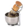 Men Beard Brush Set Beard Brush Holder Stand Soap Bowl Shaving Tool for Men Facial Grooming