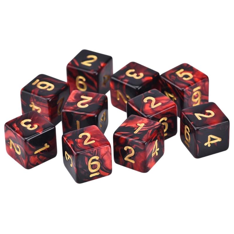 20Pcs D6 Polyhedral Cubes Square Corner Dices Educational DIY Board Game Dices