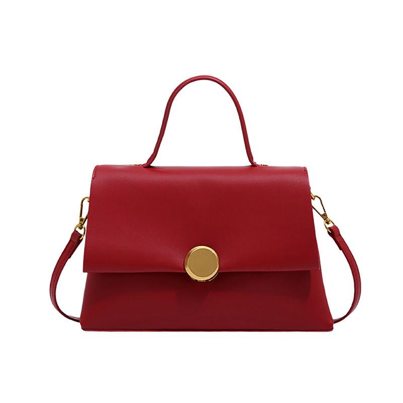 Red Wedding Bag Women's New High Quality Soft Leather Large Capacity Handbag Design Sense Commute All-match Crossbody Bag