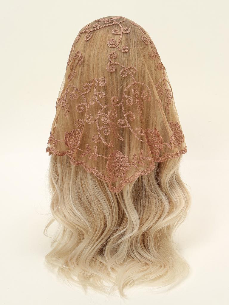 Women Lace Triangle Scarf Hollow Shawl Floral Embroidery Head Wrap Bandana Ladies Elegant Kerchief Solid Color Triangle Shawl