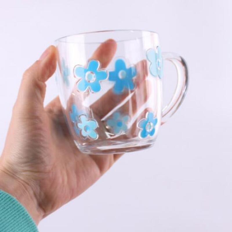 1 flower pattern acrylic mug (choose one color) Blue