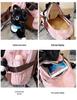 Cute Kitten Color-Block Cartoon Plush Schoolbag - Large Capacity Backpack for Female College Students