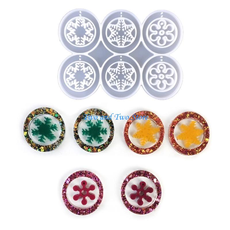 HX6F Jewelry Mould Silicone Resin Mold Christmas Snowflake Pendant Epoxy Resin Molds