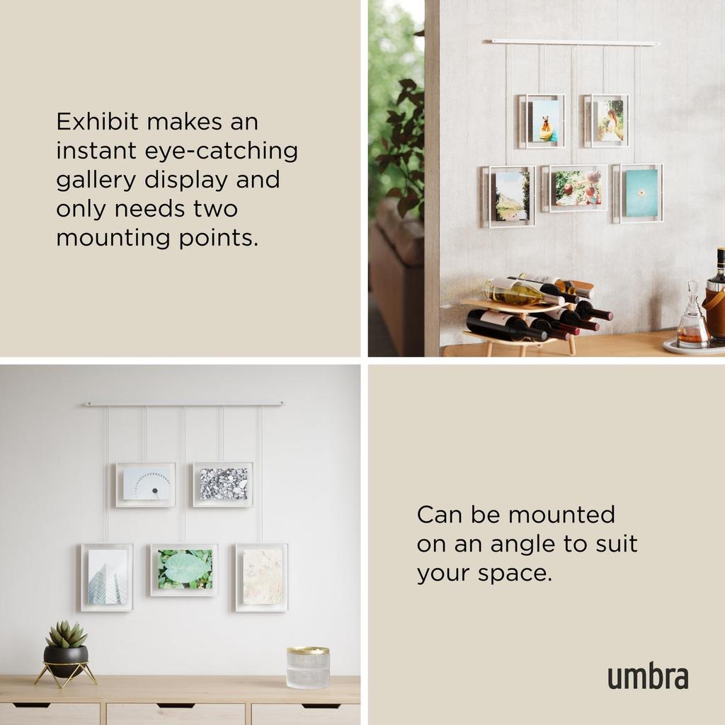 Umbra EXHIBIT Photo Display Frame, Stylish Postcard Size, 2L Size, White (Product Code: 21013426660)