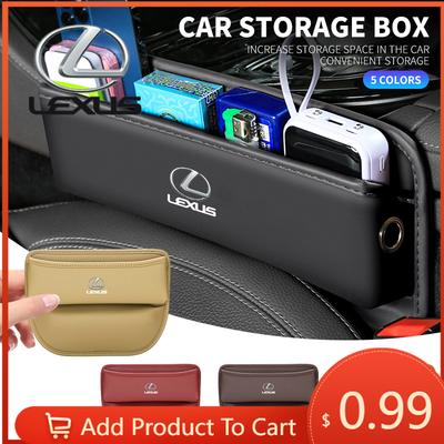 Interior Stickers PU Leather Car Seat Side Storage Pocket Suede Gap Filler Organizer Box For RX330 IS250 ES300h UX GX470 L