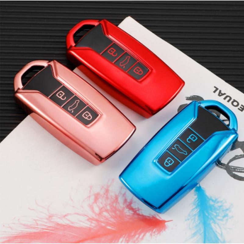 TPU 3 Buttons Car Key Case Cover For VW Volkswagen Touareg 2018 2019 2020 2021 2022 2023 Remote Key Protector