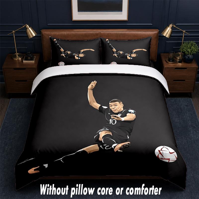 Kylian Mbappe Design Bed Bedding Set 1 Duvet Cover + 2 Pillowcases Soft Breathable Household Bed Linens