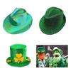 StPatrick Day Cowboy Hat Shamrock Tall Hat Festival Party Green Flat Top Hats