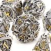 7 Pcs Silver Golden Skull Metal Dice Hollow Metal Polyhedral Dice Set Suitable for Role-Playing RPG  Board Game Card Game