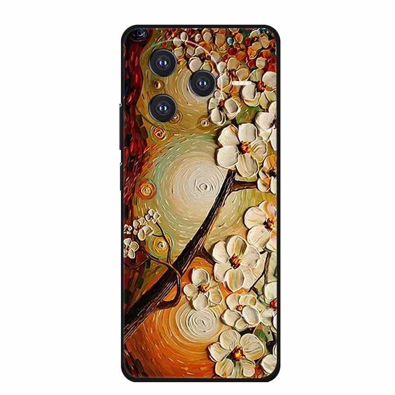 Für Xiaomi POCO F7 Pro Ultra Hülle F7Pro 3D Präge Blume Schwarzes Silikon Weiche Rückseite Hülle Für Redmi K80 Pro Hülle K80Pro Coque