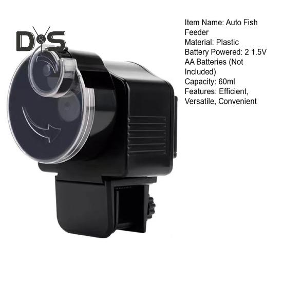 Automatischer Fischfutterspender für Aquarien, 60 ml, automatischer Fischfutterspender, batteriebetriebener Fischfutterspender für Fische und Schildkrötenbecken