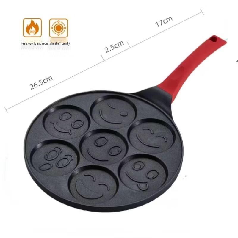 

SEE KEAN 7-Hole Smiley Face Non-Stick Waffle & Egg Pan