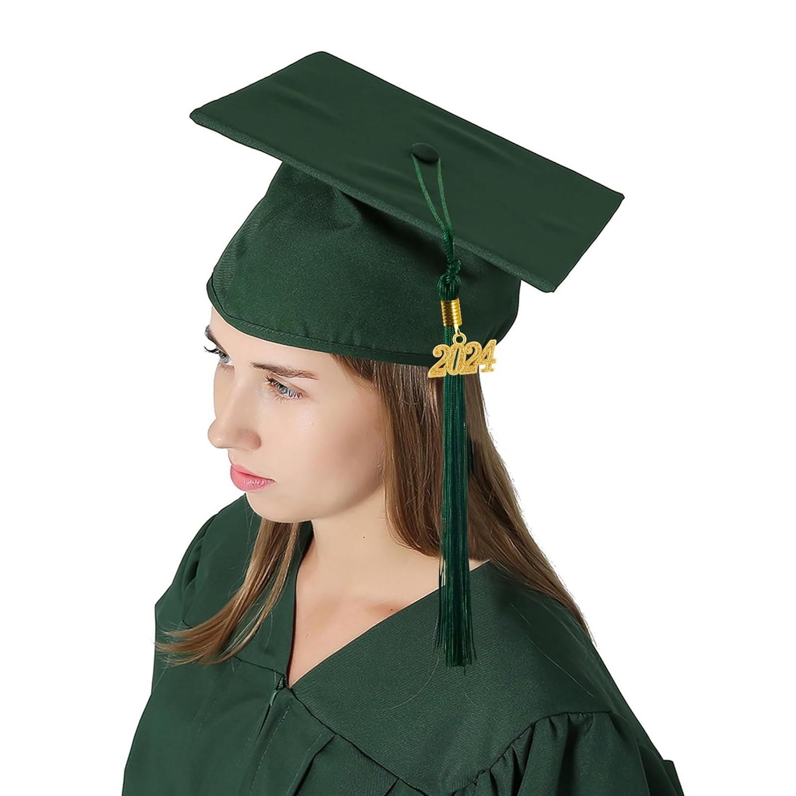 

Выпускная шапка для взрослых с кисточками, унисекс, регулируемая выпускная шапка, подарок на выпускное фото One Size армия зеленый