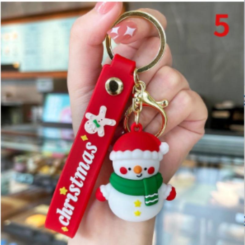 1 Pcs Santa Keychain Cartoon Claus Key Fob Cute Xmas Tree Keyring for Christmas Decoration Phone Backpack Purse Gift.