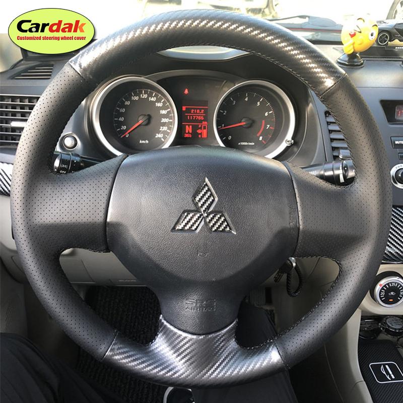 Coprivolante in Pelle Carbonio Nero per Mitsubishi Lancer 9 IX 2008-2009 Colt 2009-2013