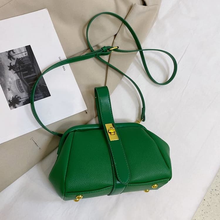 Lychee Pattern Lock Doctor Bag Women's Shoulder Handbag