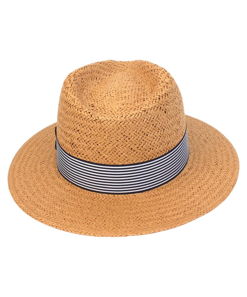 Yunibeosyeolkemiseuteuli Stripe Line Summer Brown Fedora - Big Size Summer Fedora