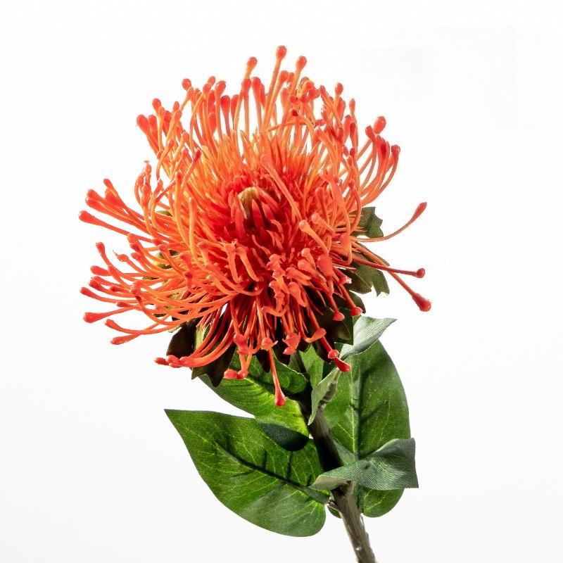 

4pcs Artificial Flowers Plastic Green Needle Cushion Chrysanthemum Branch Plant Shopping Mall Decoration Simulation Flower оранжевый