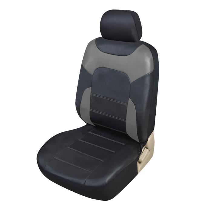 Seat Covers - Upgrade4cars - Universal - Faux Leather - Black & Grey - Set of 4