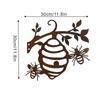 1 Piece Vintage Steel Beehive Bird Silhouette Rusty Metal Panel Art Outdoor Patio Home Farmhouse Backyard Decoration Halloween Christmas Gift