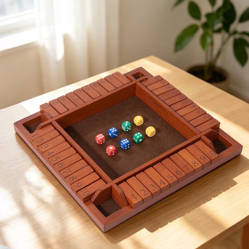 Jogo de Bebida de Cartas de Madeira Flip - Entretenimento para Festas e Brinquedo de Bar