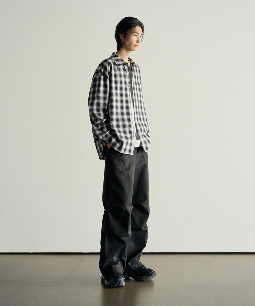 ROTEMBER Lyocell Fatigue Parachute Pants [Black]