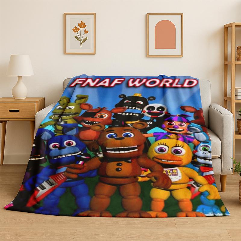Classic F-FNAF Horror Game Freddy Flannel Blanket Soft Warm Throw Blanket for Bedroom Living Room Bed Travel Camping Picnic