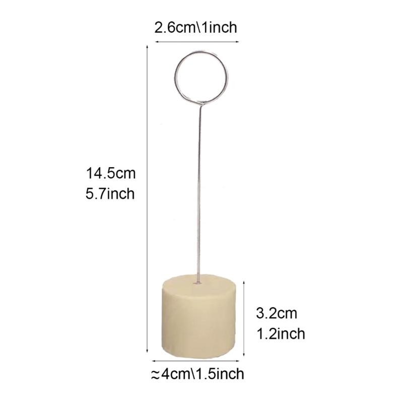 20Pcs Table Number Holders Wood Base Wedding Table Number Stands Picture Memos Note Photo Clip Holders for Weding Party