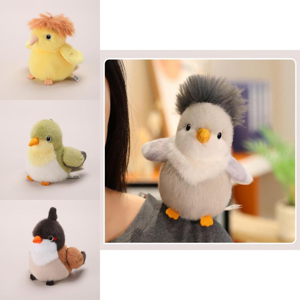 Simulated Island Canary White Eye Red Whiskered Bulbul Plush Toy Doll For Travel And Gift Use
