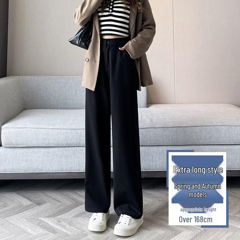 

Plus Size High Waist Wide Leg Slimming Suit Pants for Women, Extra Large, Spring/Autumn, Elastic Waist, Casual Fit 3XL for 75-85 kg