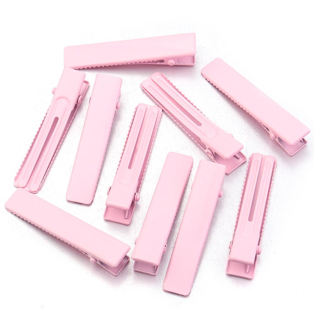 

10pcs 4.8cm Macaroon Color Hair Clip Metal Square Hairpins Duckbill Clips For Women Girls DIY Headwear Bangs Clips Decoration розовый