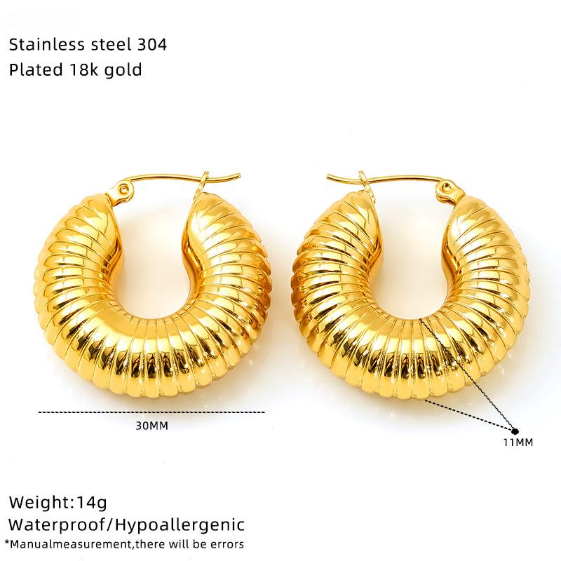Fashionable No Tarnish Stainless Steel Hoop Earrings Jewelry For Women Girls stainless steel earrings for women