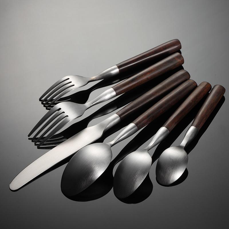 430 stainless steel western food knife and fork spoon bakelite imitation mahogany handle multi-specification sanding hotel gifts