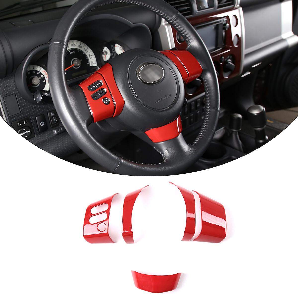 Red Interior Steering Wheel Frame Cover Trim For Toyota FJ Cruiser 2007-