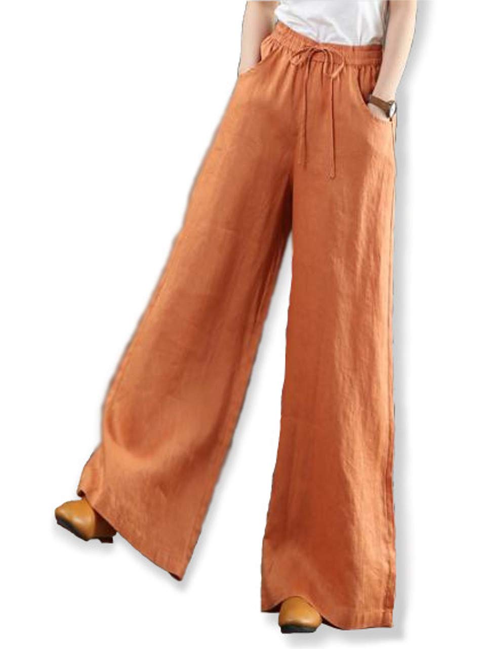 

Active Relax Long Wide Elastic Elastic Drawstring [SpringSwalloow] Women s Leggings, Pants, Pants, Trousers, Loungewear, Waist, Drawstring, Autumn, оранжевый