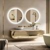LED HD Smart Bathroom Mirror with Lights Circle Backlit Bathroom Mirror Wall Mounted Illuminated Mirror Advanced Bathroom Mirror