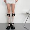 Women Girl Hollow Pile Socks Lolita Lace Calf Socks Stretchable Large Bow Lace Socks Gift for Anniversary Day