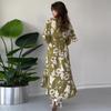 2024 Sommer Damen V-Ausschnitt Bindegürtel Mode Druck Schlankmachendes Kleid