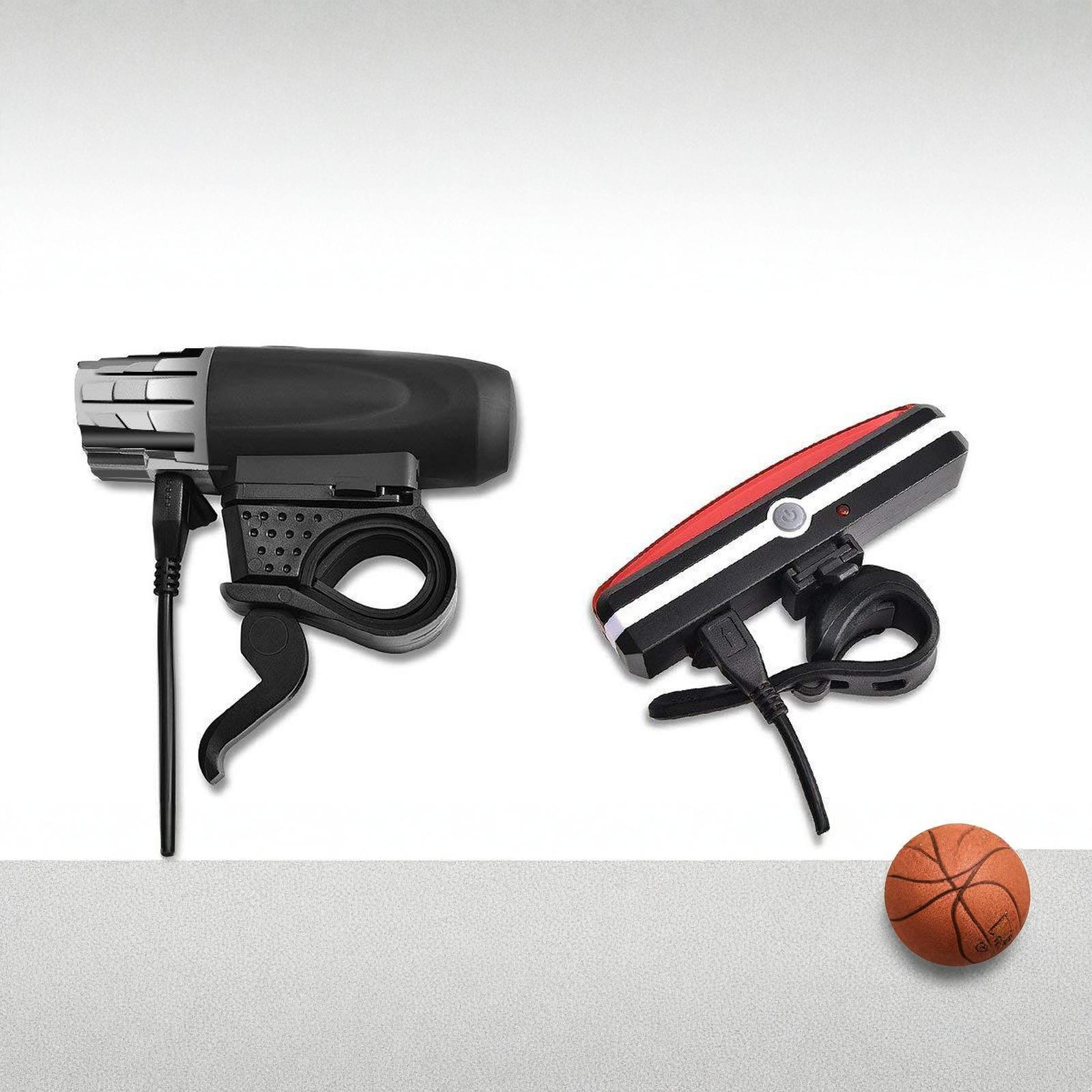Bike Lights  Lights Front and Back USB Rechargeable Bike Light Set Super Bright Front and Rear Flashlight LED Headlight T