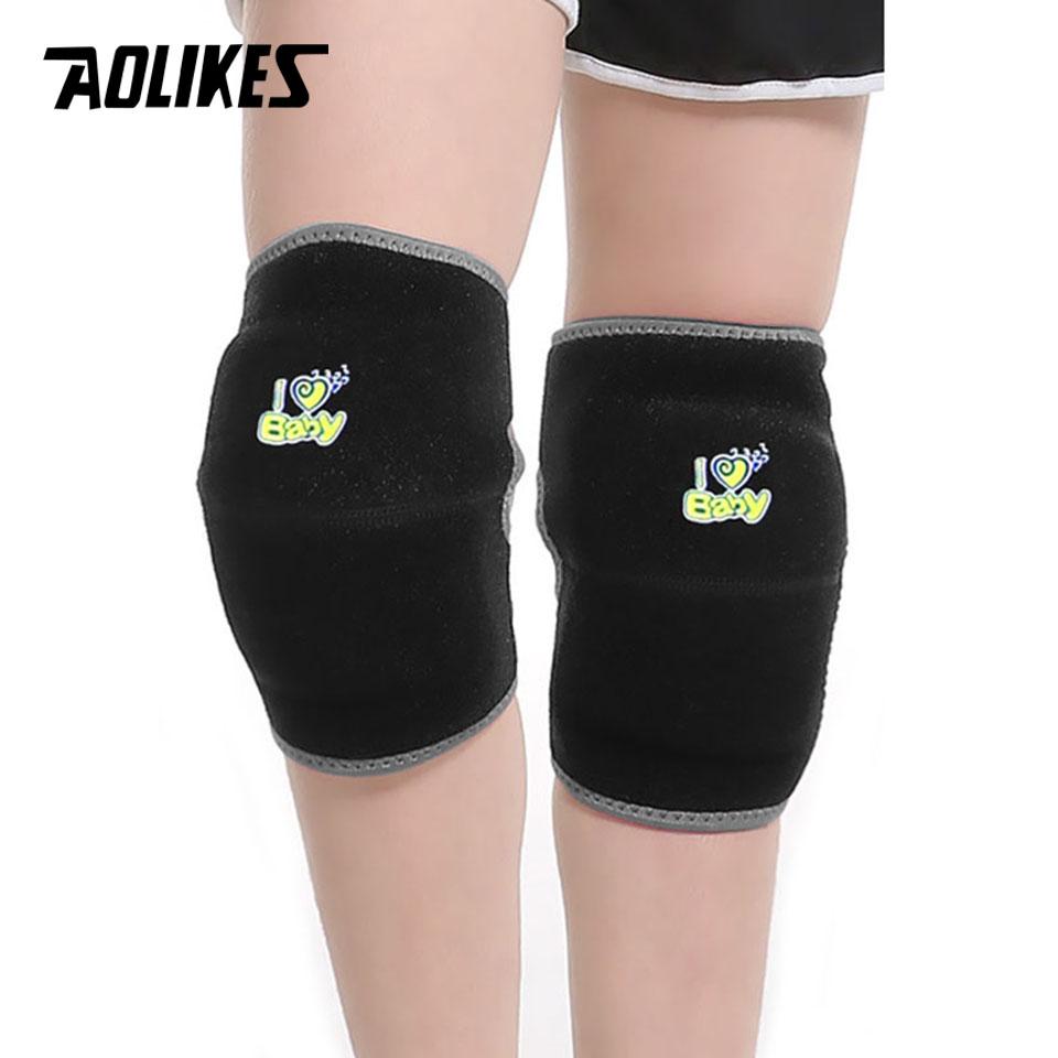AOLIKES 1 пара детских утолщенных губчатых наколенников для защиты от ударов, для танцев, катания на роликах, езды на велосипеде, детские наколенники, защита коленей M