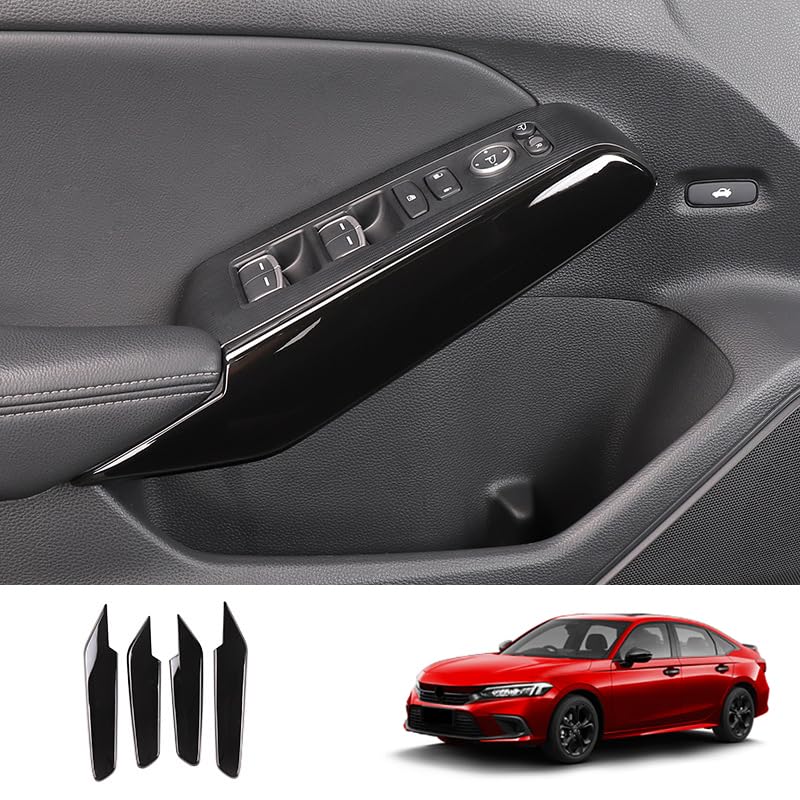 

Onami Панель двери Civic 11-го поколения Накладка ручки внутренней двери Панель переключателей стеклоподъемников Внутренняя панель Honda New CIVIC FL1 ABS 4 шт. [Черный] 11CIV-23-BK чёрный