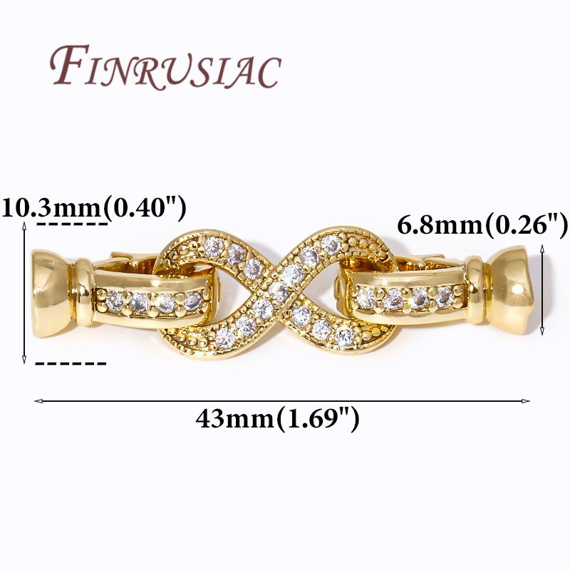 

18K Gold Plated Brass Zircon Fastener Clasps Connectors For Bracelets,Jewelry Connecting Clasp For Necklace DIY Accessories 1 Piece